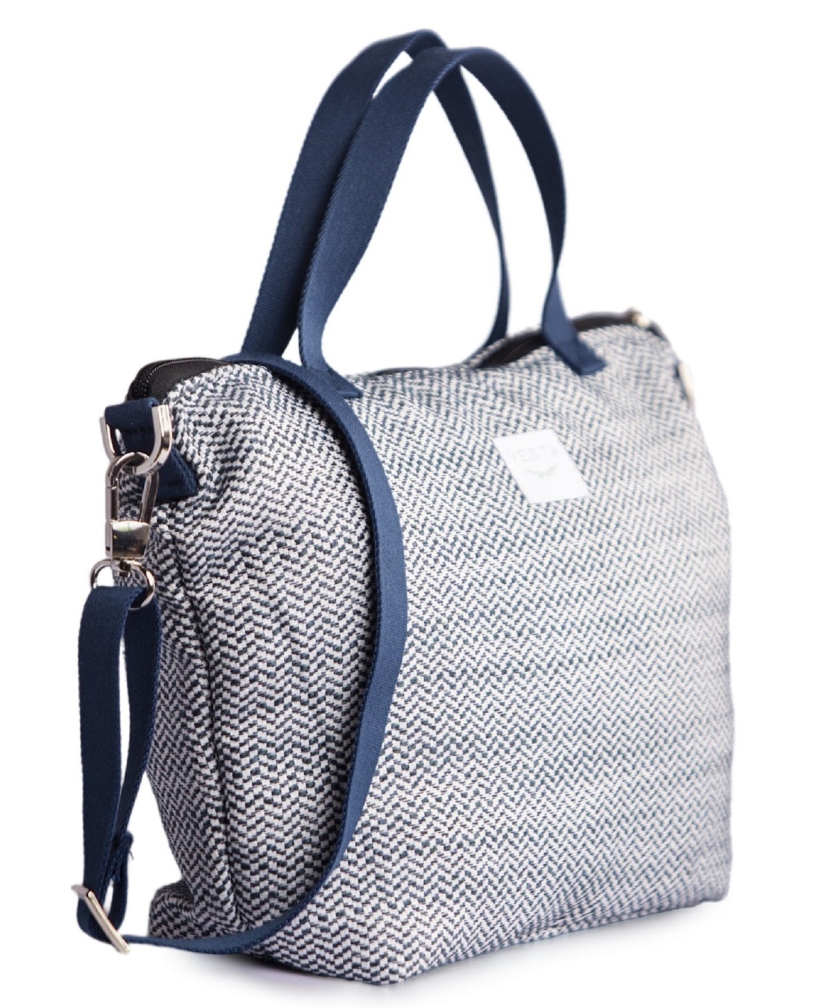 Bolso de mano y bandolera tamaño medio en color azul, azul marino. Diseño innovador Bolso de mano y bandolera tamaño medio en color azul, azul marino. Diseño innovador