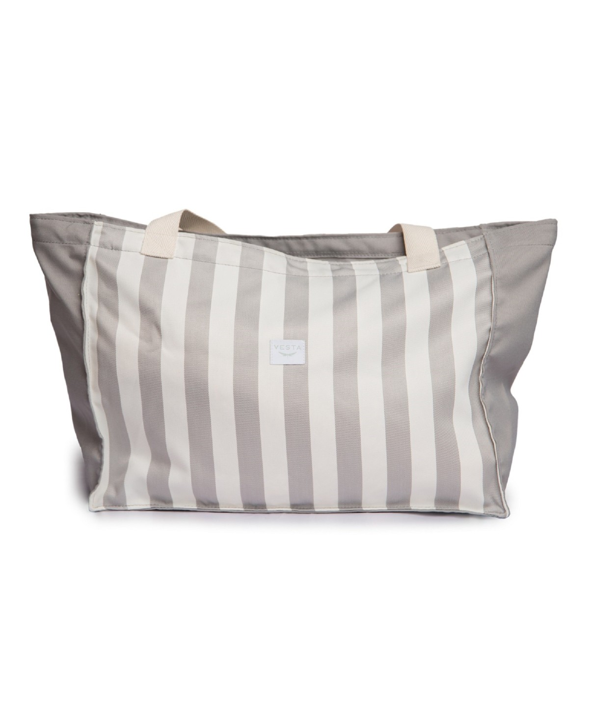 Bolso o Maxi bolsa de tela repelente al agua y gran capacidad. Color gris a rayas. Cremallera fluor Bolso o Maxi bolsa de tela repelente al agua y gran capacidad. Color gris a rayas. Cremallera fluor
