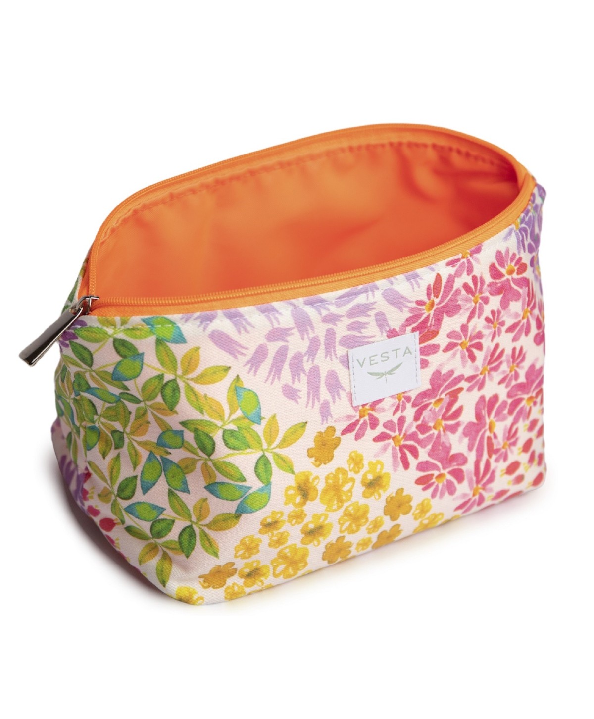 Neceser repelente al agua con forro impermeable de tela resistente para tus productos. Estampado de flores. Cremallera fluor Neceser repelente al agua con forro impermeable de tela resistente para tus productos. Estampado de flores. Cremallera fluor