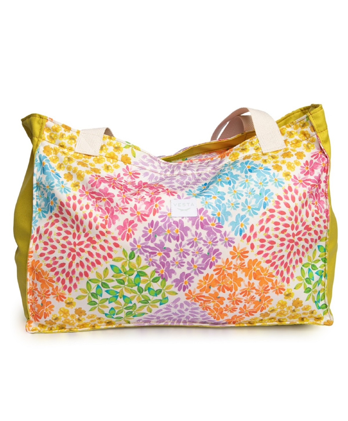 Bolso o Maxi bolsa de tela repelente al agua y gran capacidad. Color estampado de flores. Cremallera fluor Bolso o Maxi bolsa de tela repelente al agua y gran capacidad. Color estampado de flores. Cremallera fluor