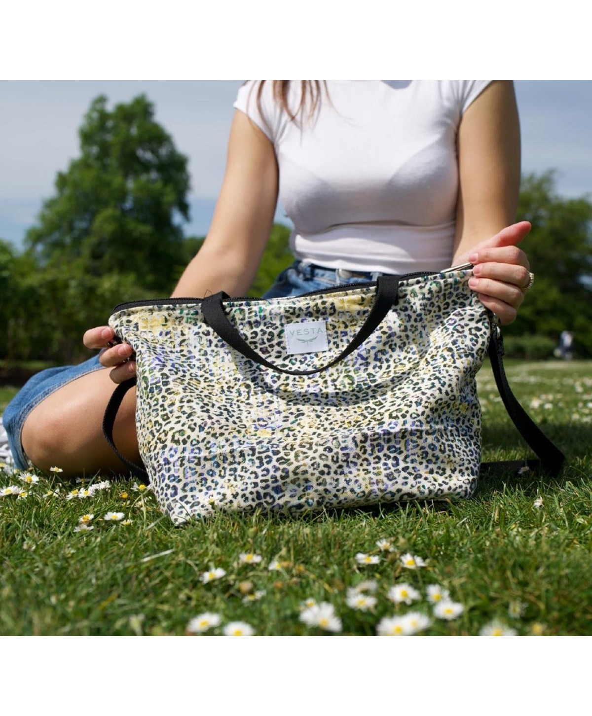 Bolso de mano y bandolera estampado animal de tamaño medio Bolso de mano y bandolera estampado animal de tamaño medio